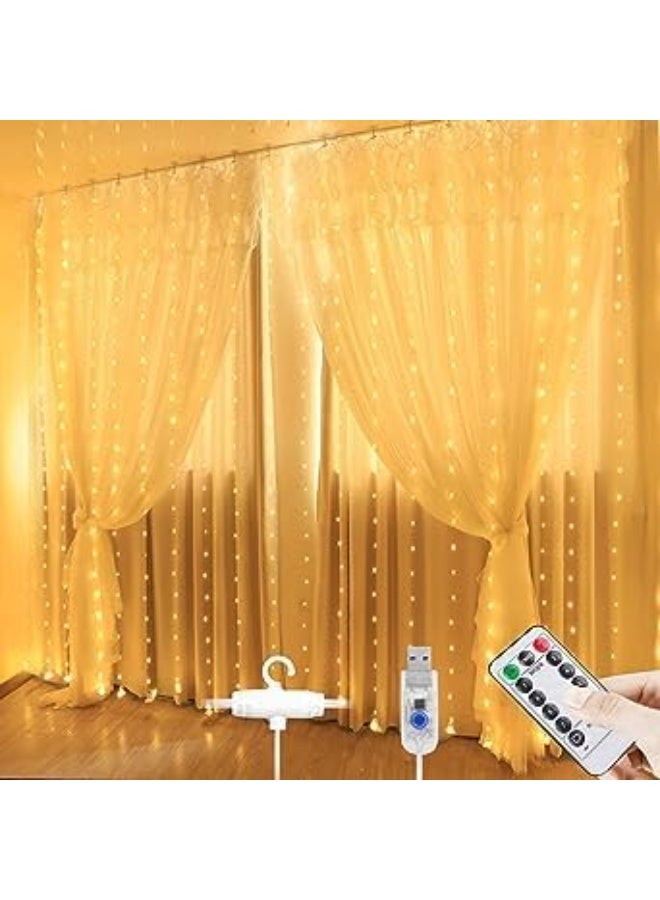 Noon East LED Copper Wire Curtain Light 8 Modes Curtain Lights 300 Leds 10 Fairy Light 3Mtr Each Indoor/Outdoor Decoration For Decoration,Patio Lawn - Image 3